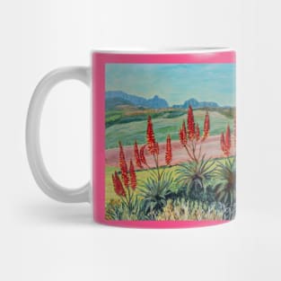 Spear-shaped aloes at Albertinia, South Africa Mug